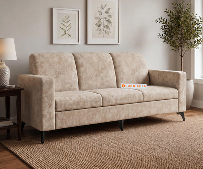 Xilo 3 seater Fabric Sofa with Sand Beige - Furnishka