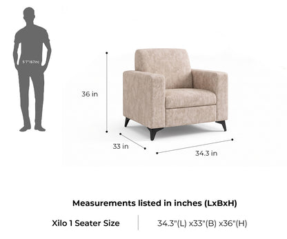 Xilo 1 Seater Fabric Sofa With Sand Beige - Furnishka