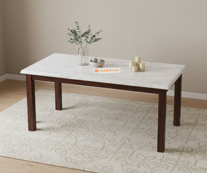 Zhera 4 Seater Dining Sets Quartz Marble Top - Furnishka 