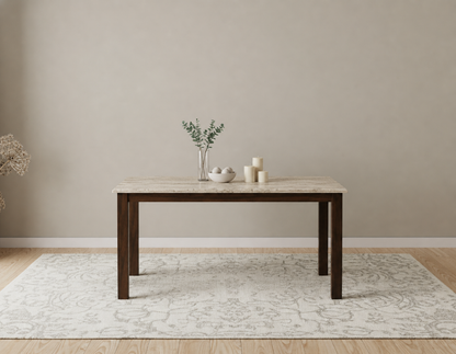 Zhera Dining Table 6 Seater Wood Base - Furnishka