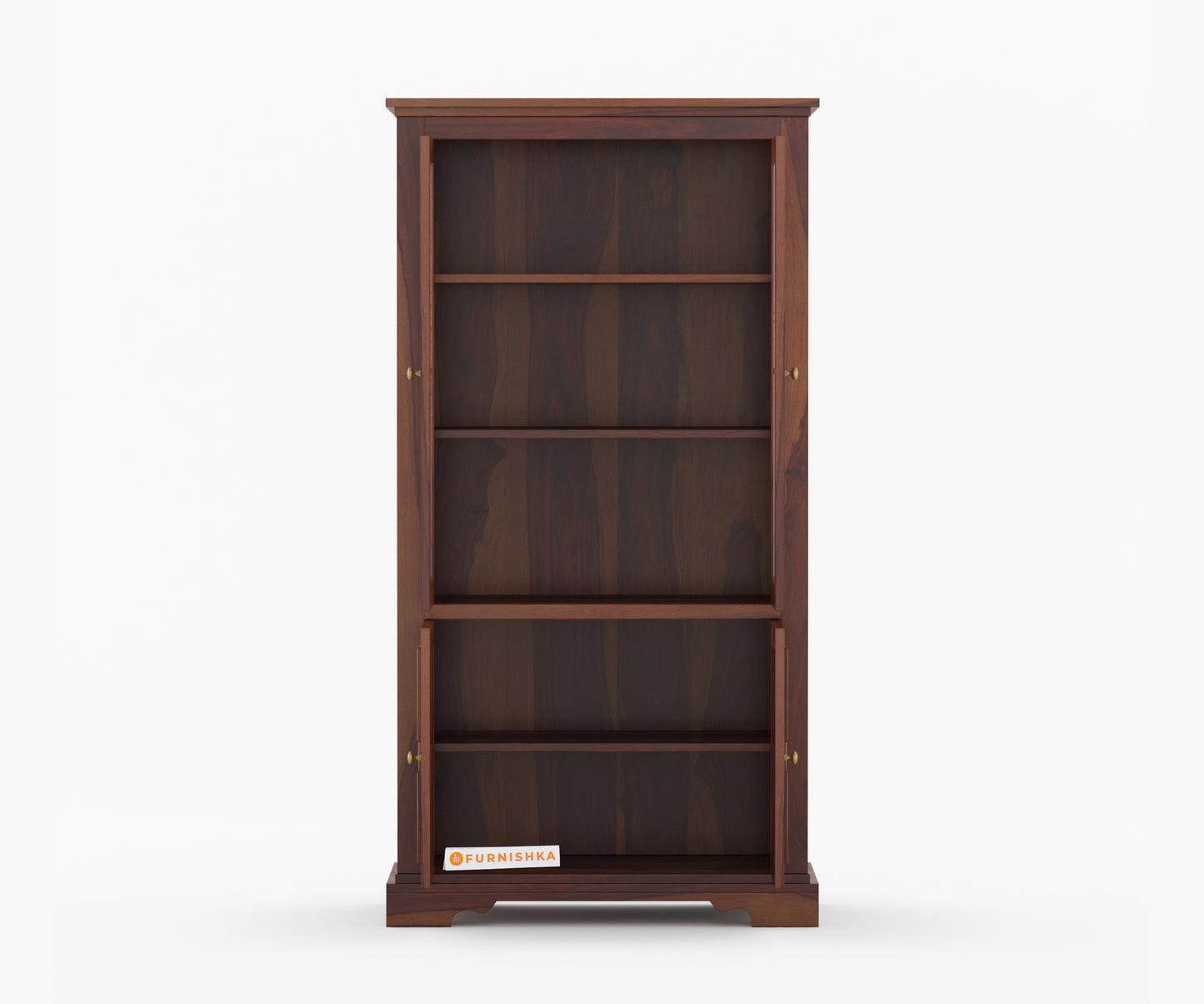 Zoe Sheesham Wood Two Door Book Shelf - Furnishka 