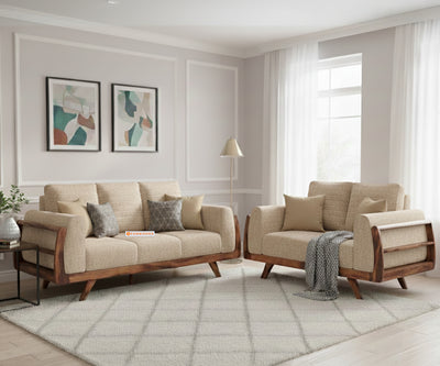 Amaari 3+2 Sofa Set Seater Light Beige