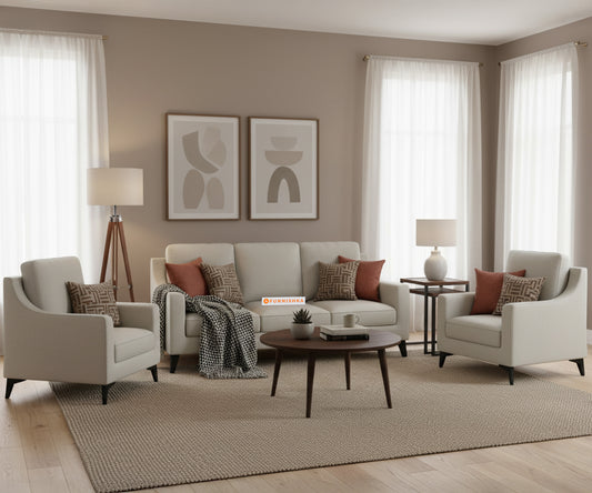 Arrasso 3+1+1 Seater Sofa Set Light Beige
