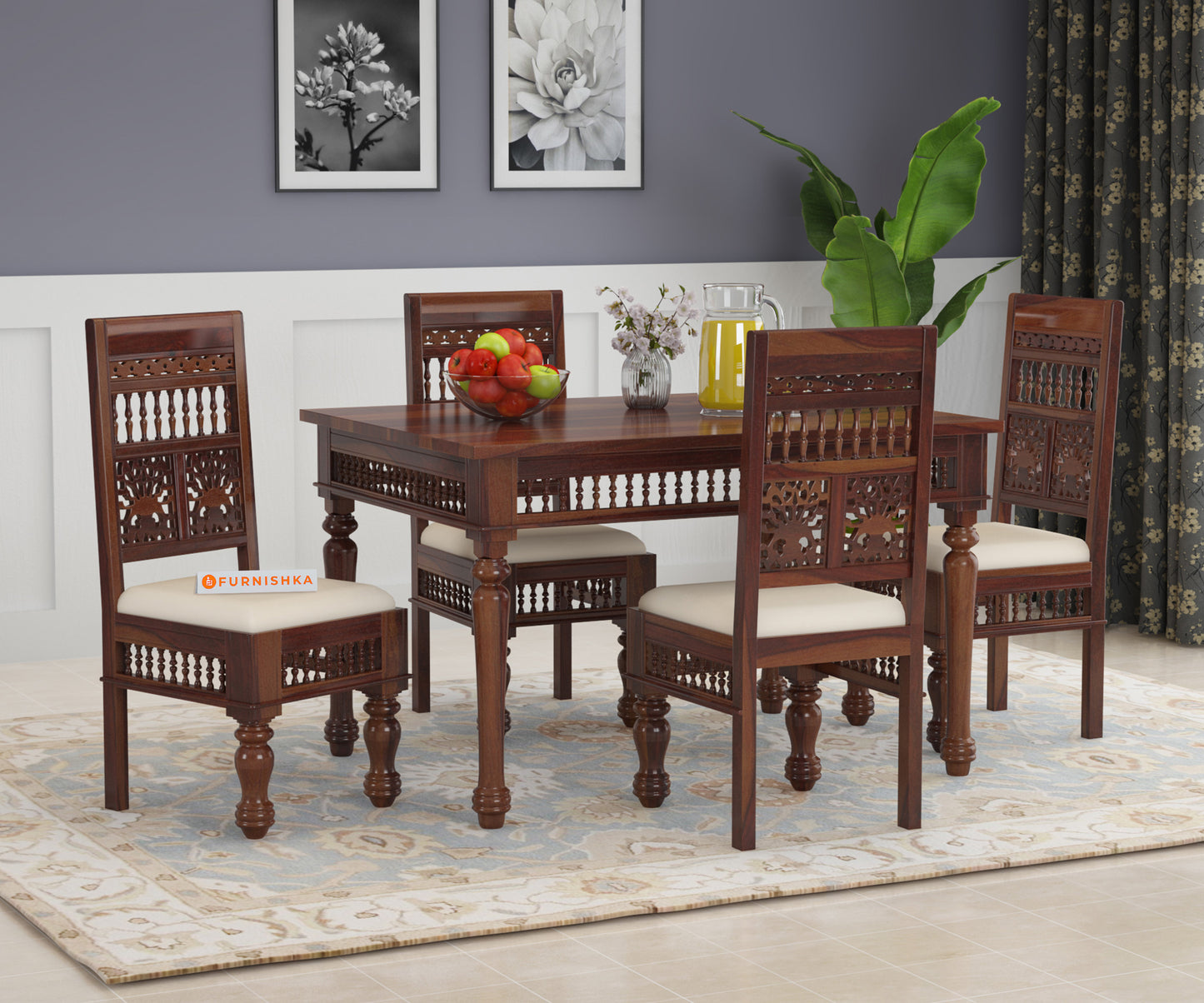 Atlanta 4 Seater Dining Set with Cushion & Chairs