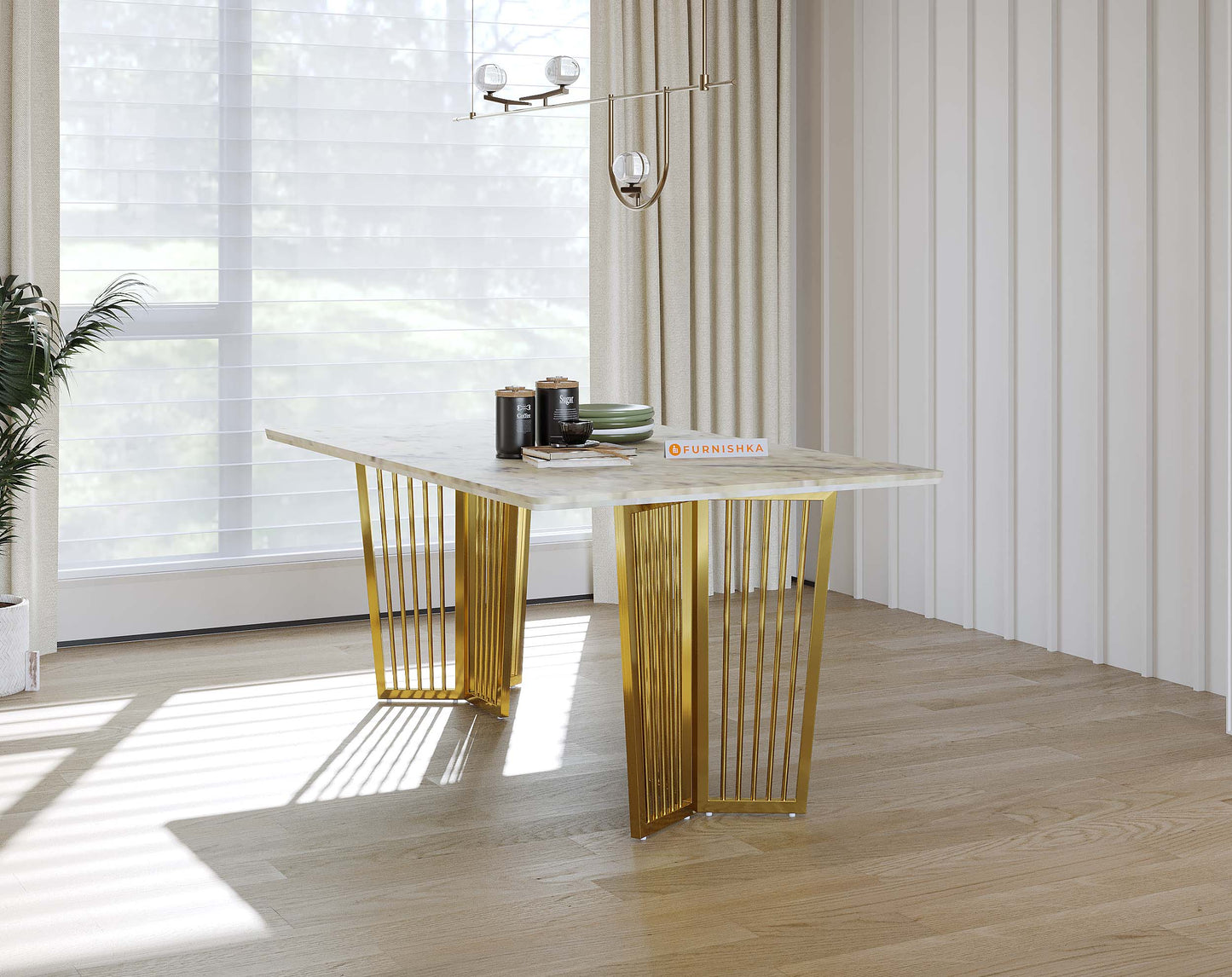 Barolo Dining Table with Australian Onyx Top - 4 Seater - Furnishka 