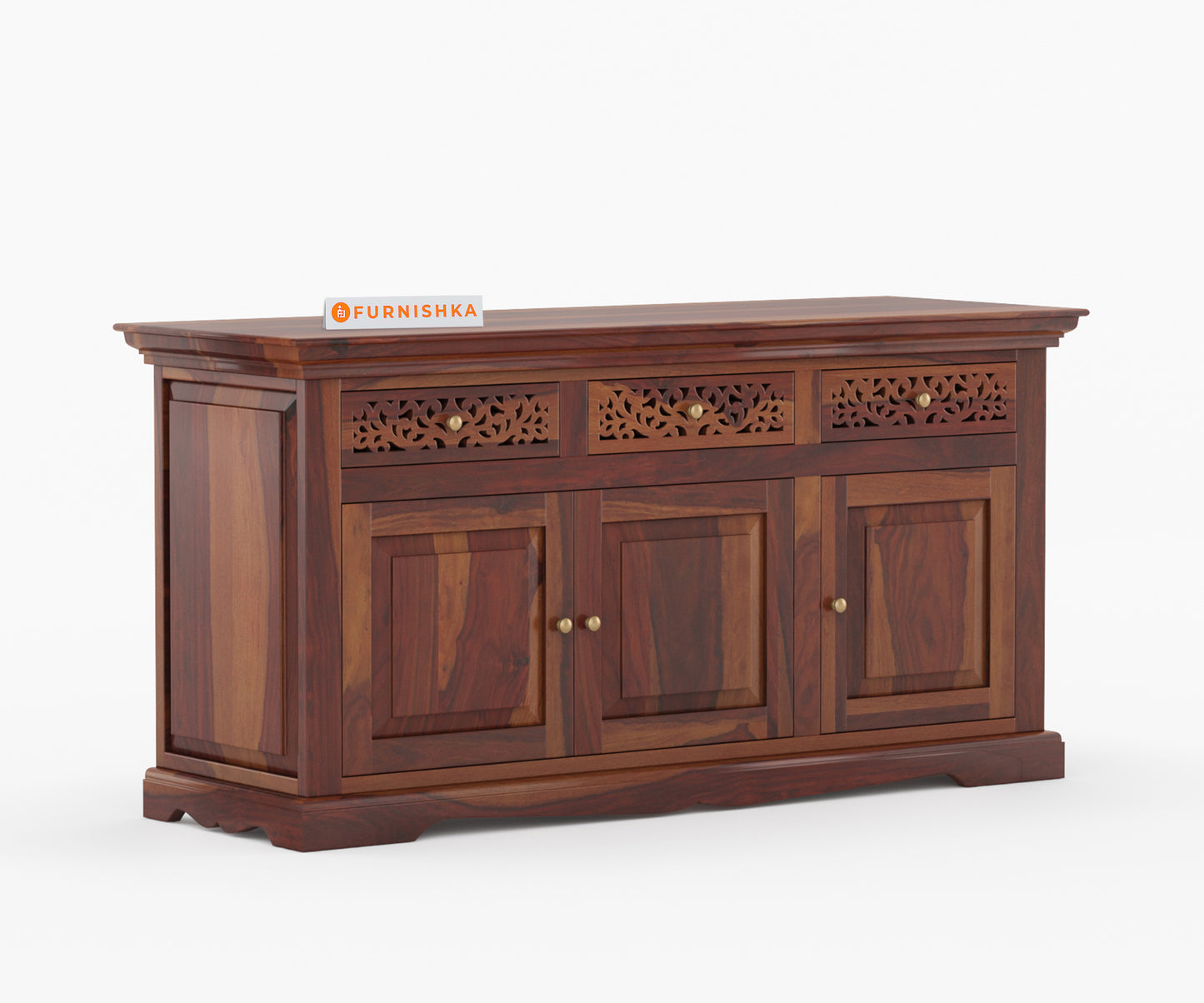 Brynn Sheesham Wood Triple Door Chest of Drawer