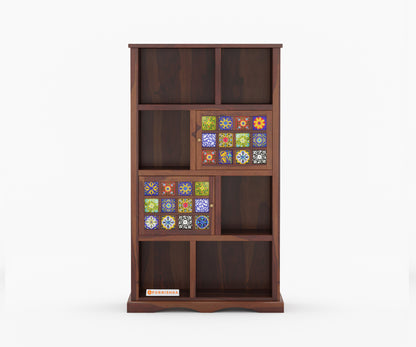 Colombee Sheesham Wood Two Drawer Book Shelf