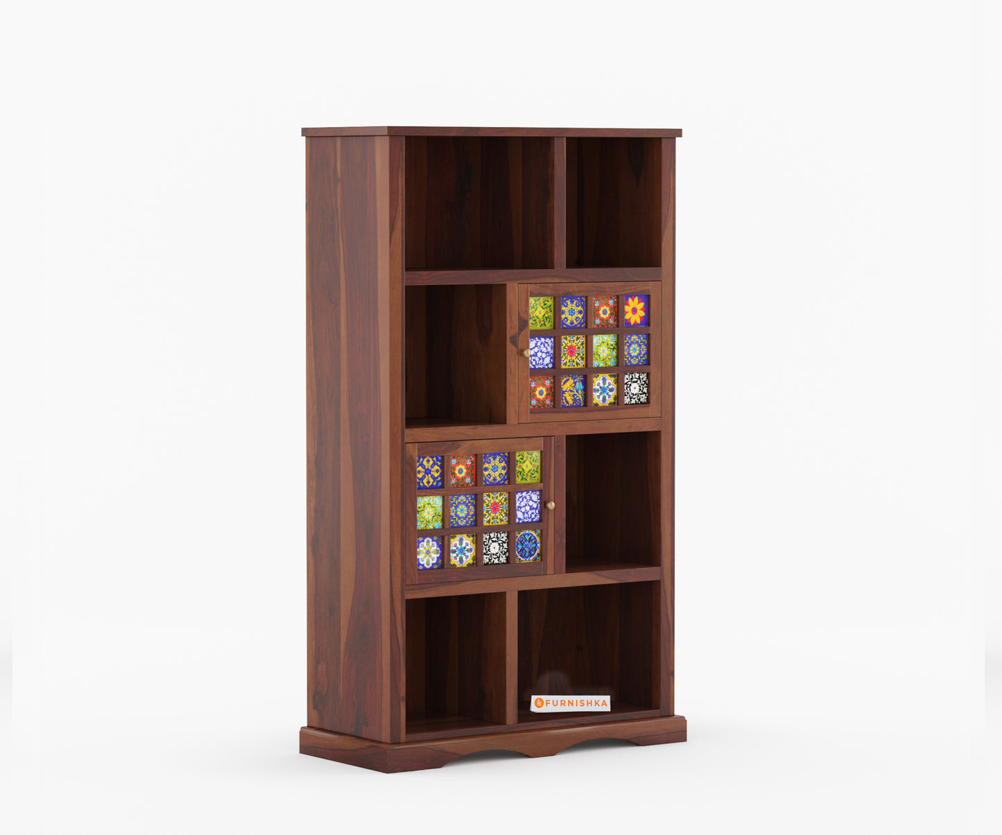 Colombee Sheesham Wood Two Drawer Book Shelf