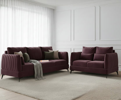 Corbida 3+2 Seater Sofa Set - Red Wine