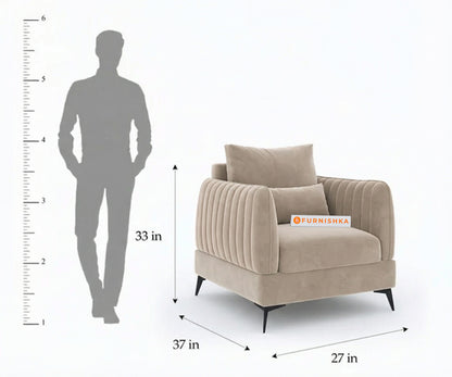 Corbida Sofa 1 Seater Light Beige
