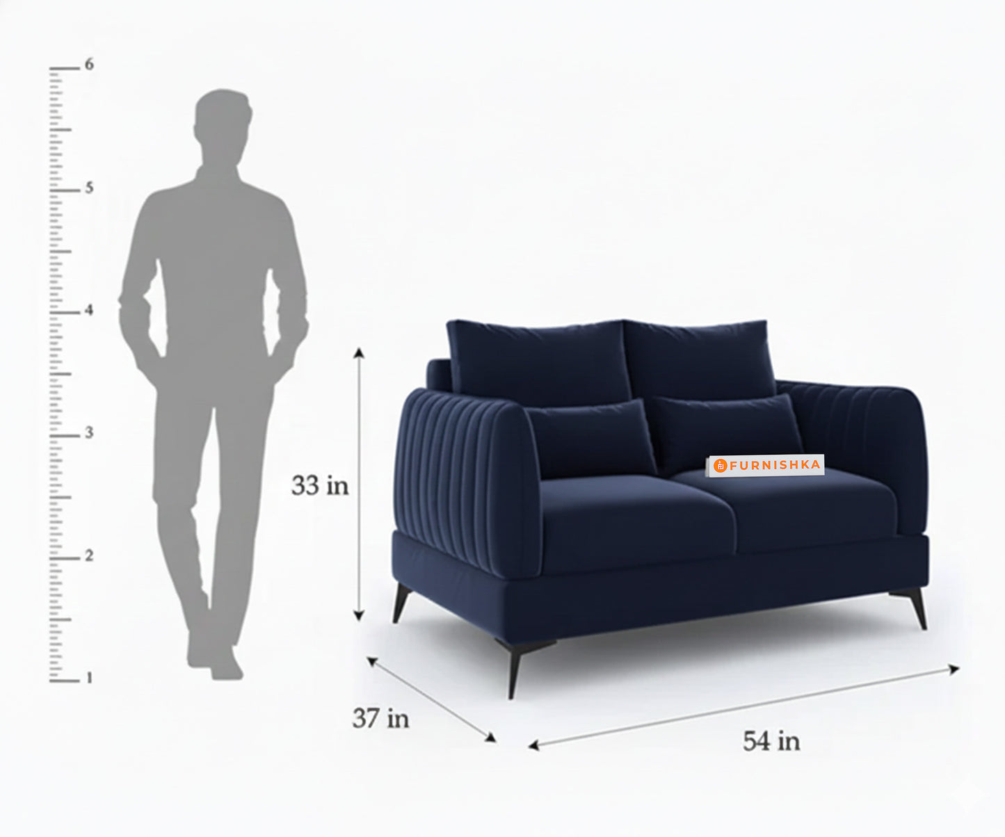 Corbida Sofa 2 Seater Persian Blue