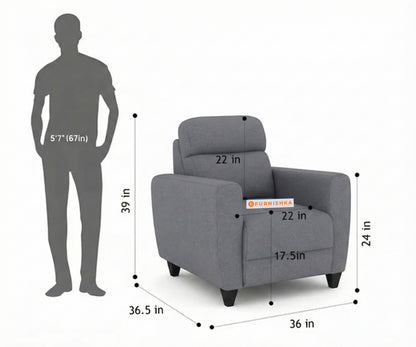 Daina 1 Seater Sofa Trout Space Grey