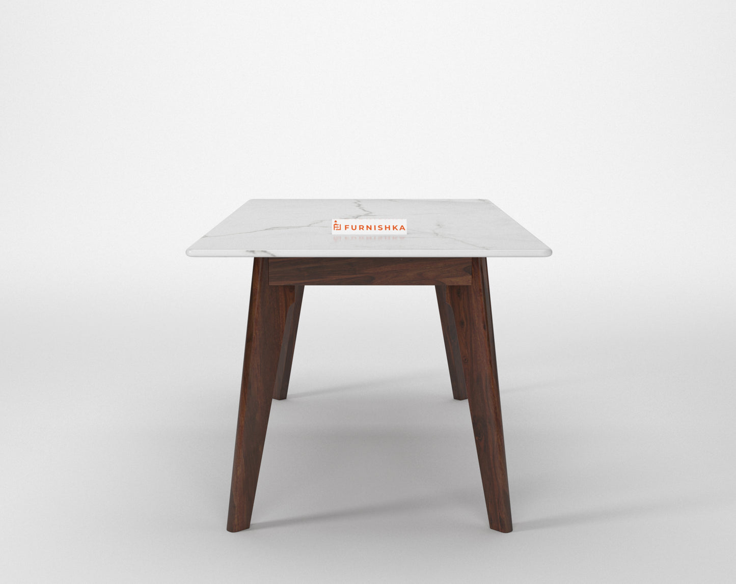 Vedh(Agar) Dining Table with White Engineered Marble Top - 4 Seater