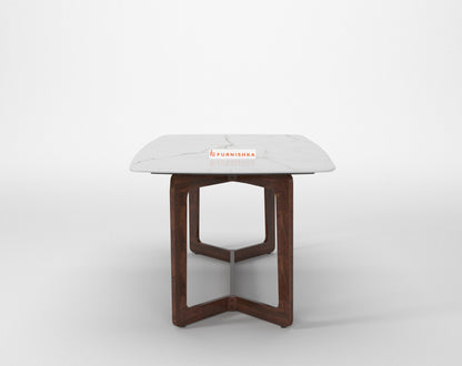 Vetra Compact Dining Table with Quartz Top - 6 Seater