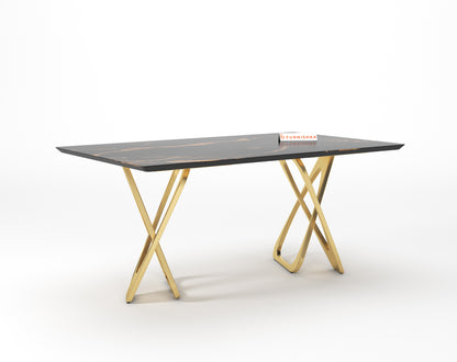 Dolce 4 Seater Dining Sets with Black Engineered Marble Top