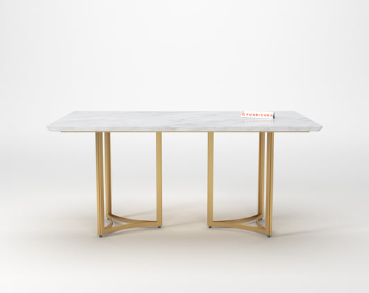 Nexus Dining Table with Indian Banswara Marble Top - 4 Seater