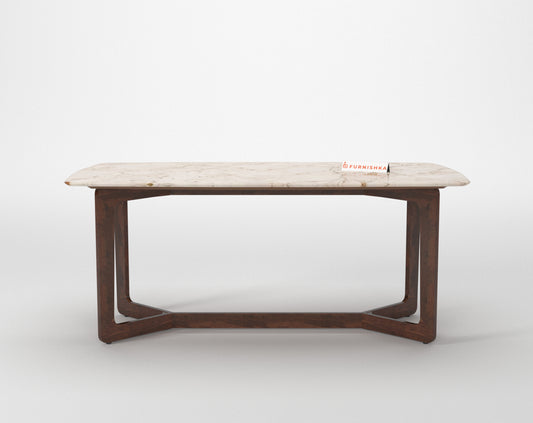 Vetra Dining Table with Rosalia Gold Engineered Marble Top - 4 Seater