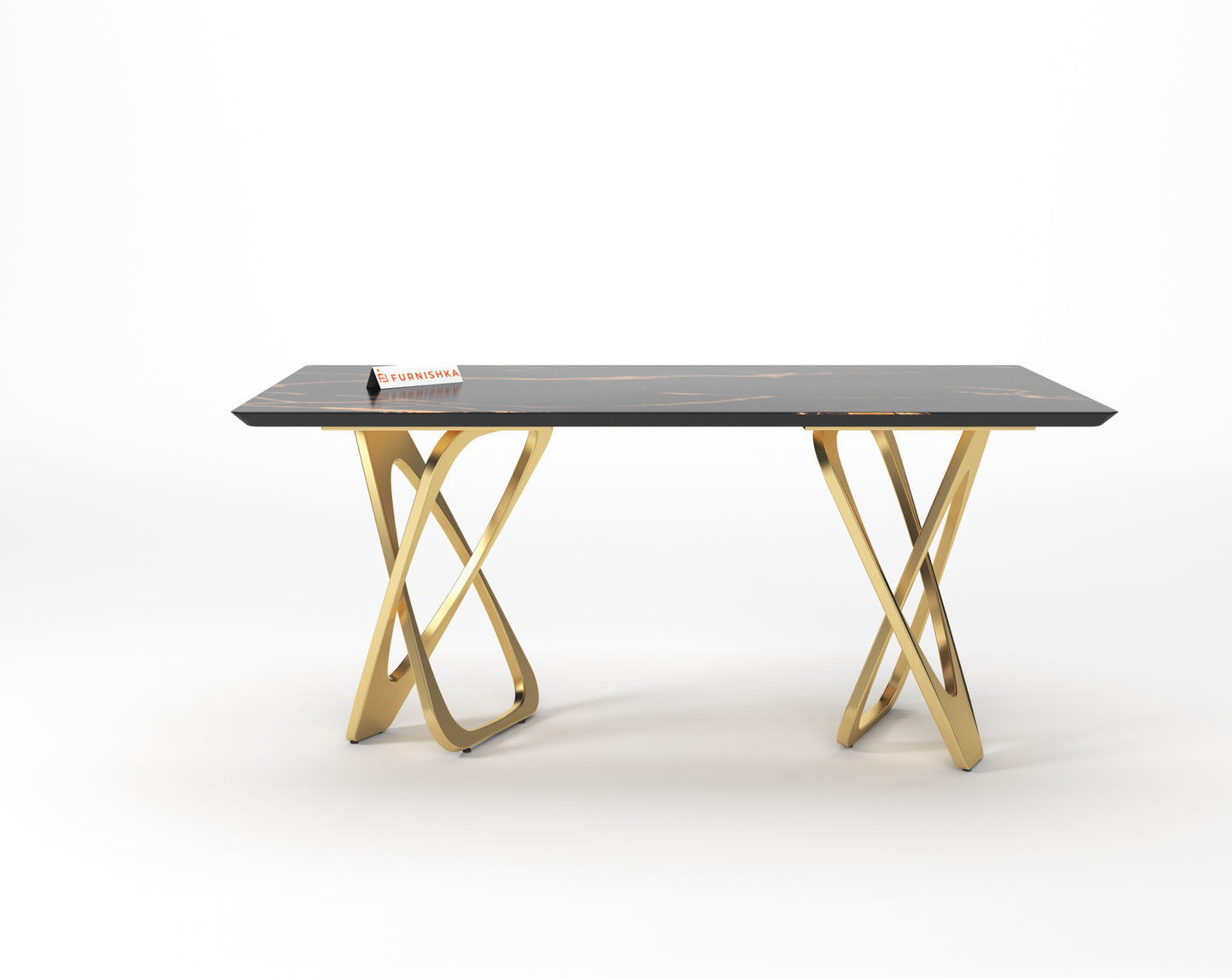 Dolce 6 Seater Dining Sets with Black Engineered Marble Top