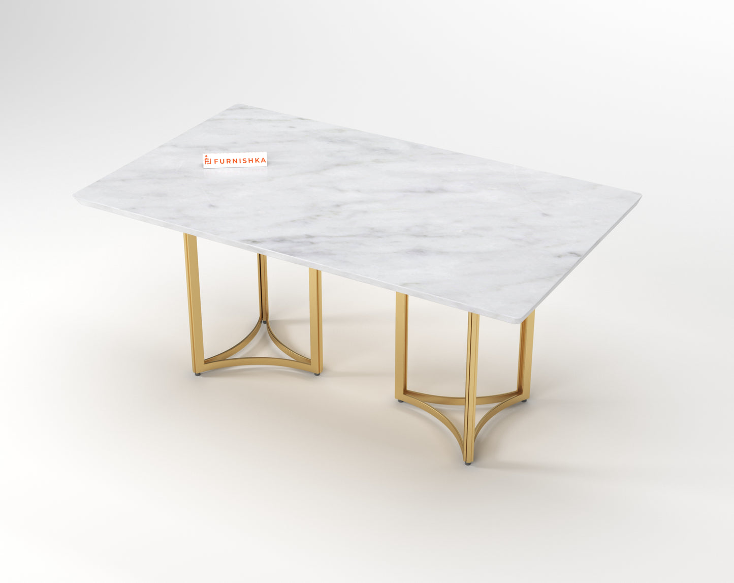 Nexus Dining Table with Indian Banswara Marble Top - 6 Seater