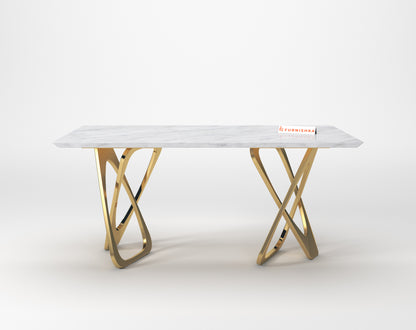 Dolce 6 Seater Dining Sets with Indian Banswara Marble Top