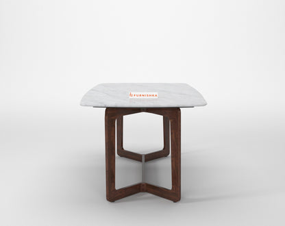 Vetra Compact Indian Marble Top 6 Seater Dining Table