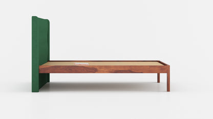 Samawi Sheesham Wood bed with Upholstered headboard Non Storage King Size