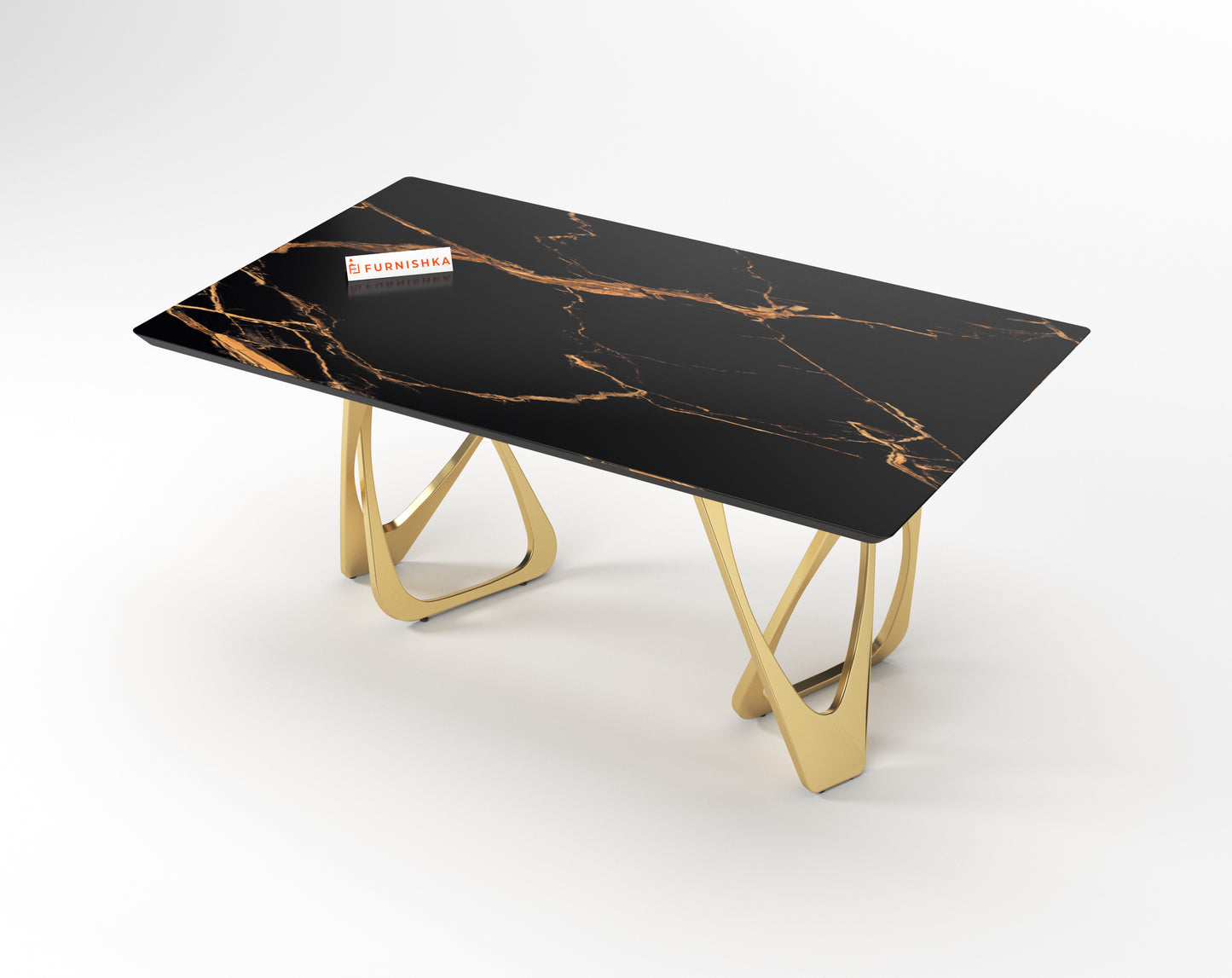 Dolce 6 Seater Dining Sets with Black Engineered Marble Top