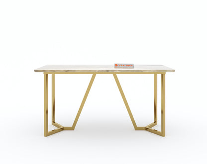 Olzaa 4 Seater Marble Top Dining Table with Australian Onyx
