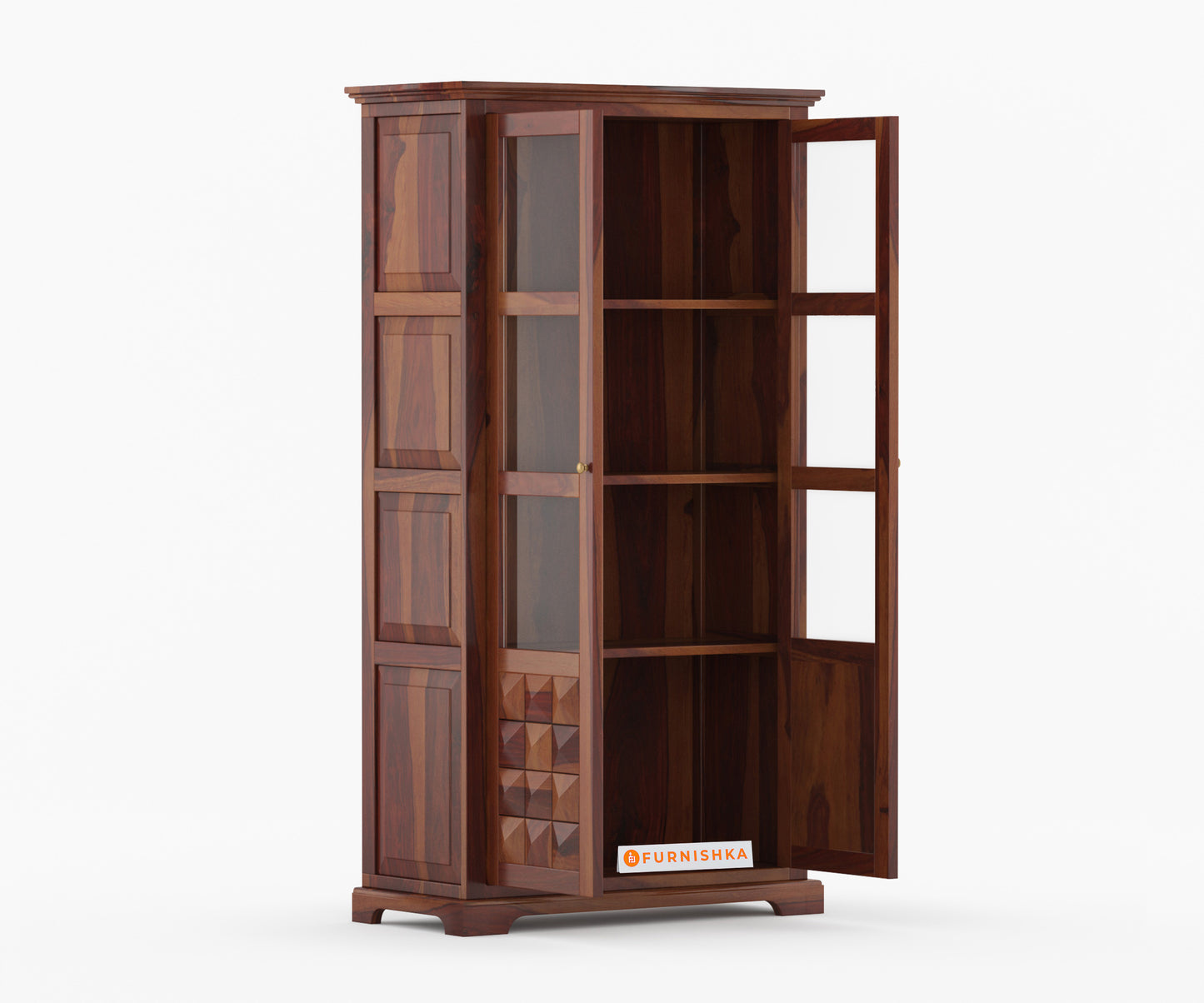 Elowen Sheesham Wood Two Door Book Shelf