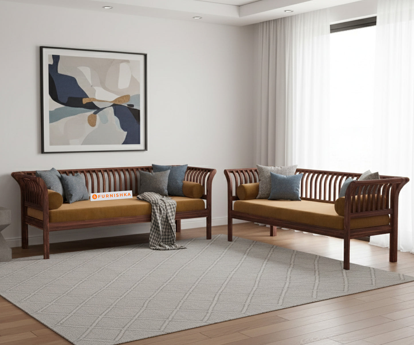 Garud 3 + 2 Sofa Set Mustard Yellow