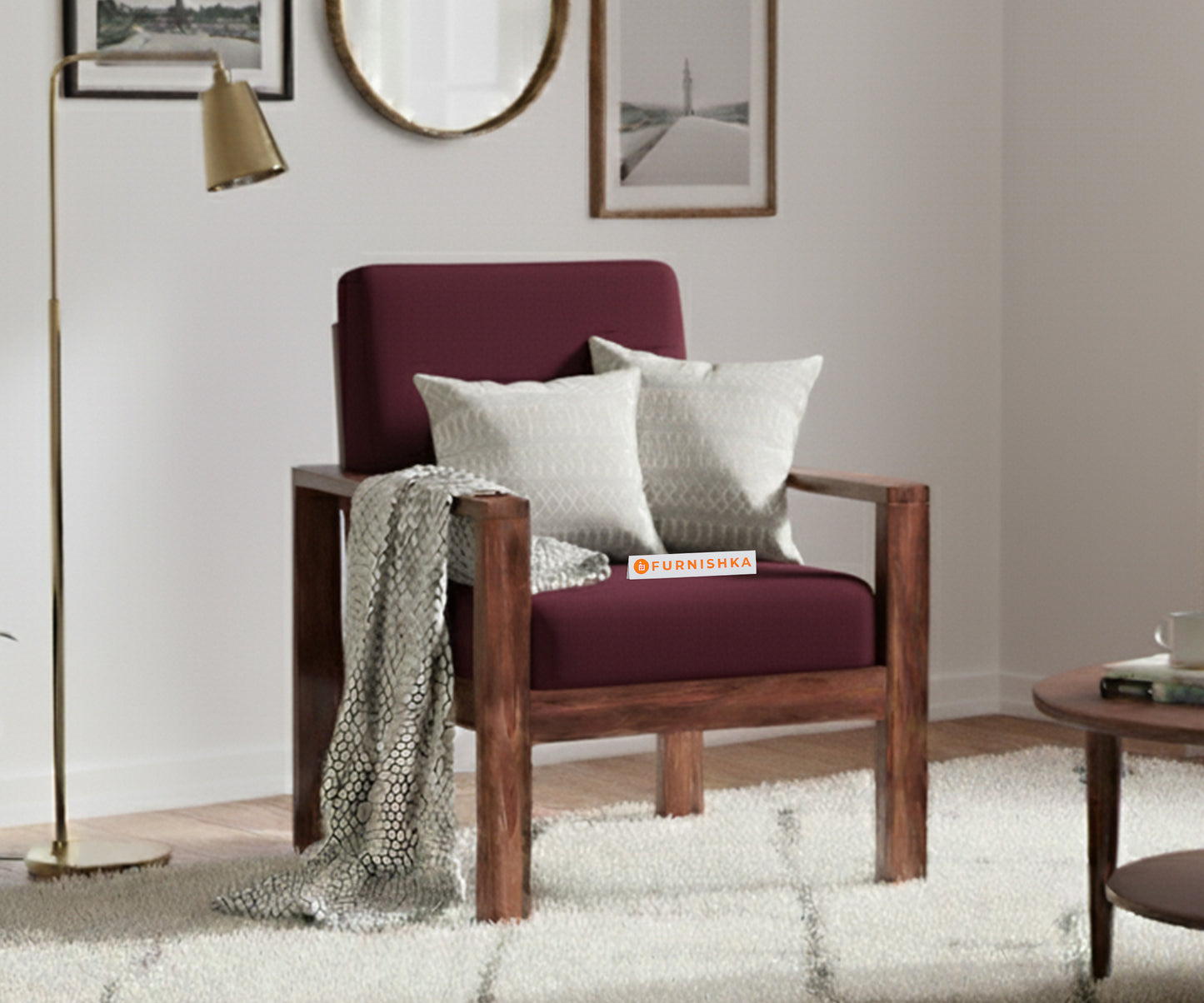 Halle sofa - 1 Seater Red Wine