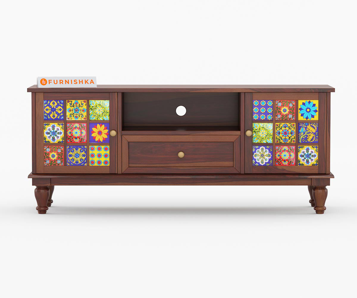 Jax Sheesham Wood Tv Cabinets with Drawers and Storage