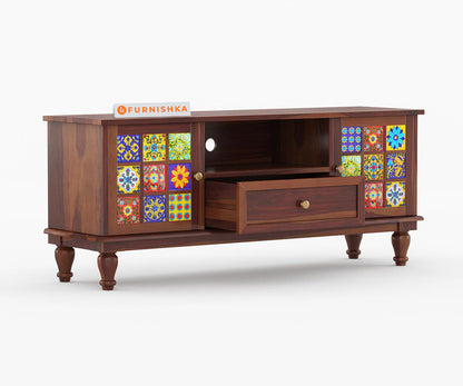 Jax Sheesham Wood Tv Cabinets with Drawers and Storage