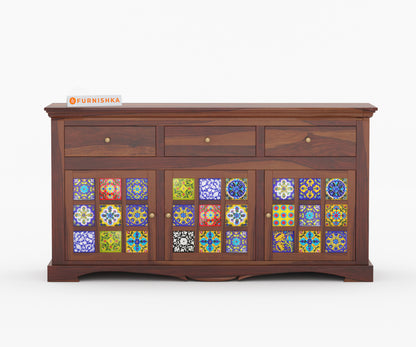 Jessie Sheesham Wood Triple Door Chest of Drawer