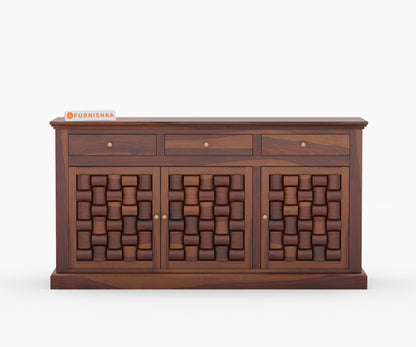 Lenio Sheesham Wood Triple Door Chest of Drawer