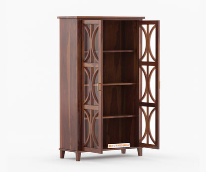 Levin Sheesham Wood Two Door Book Shelf