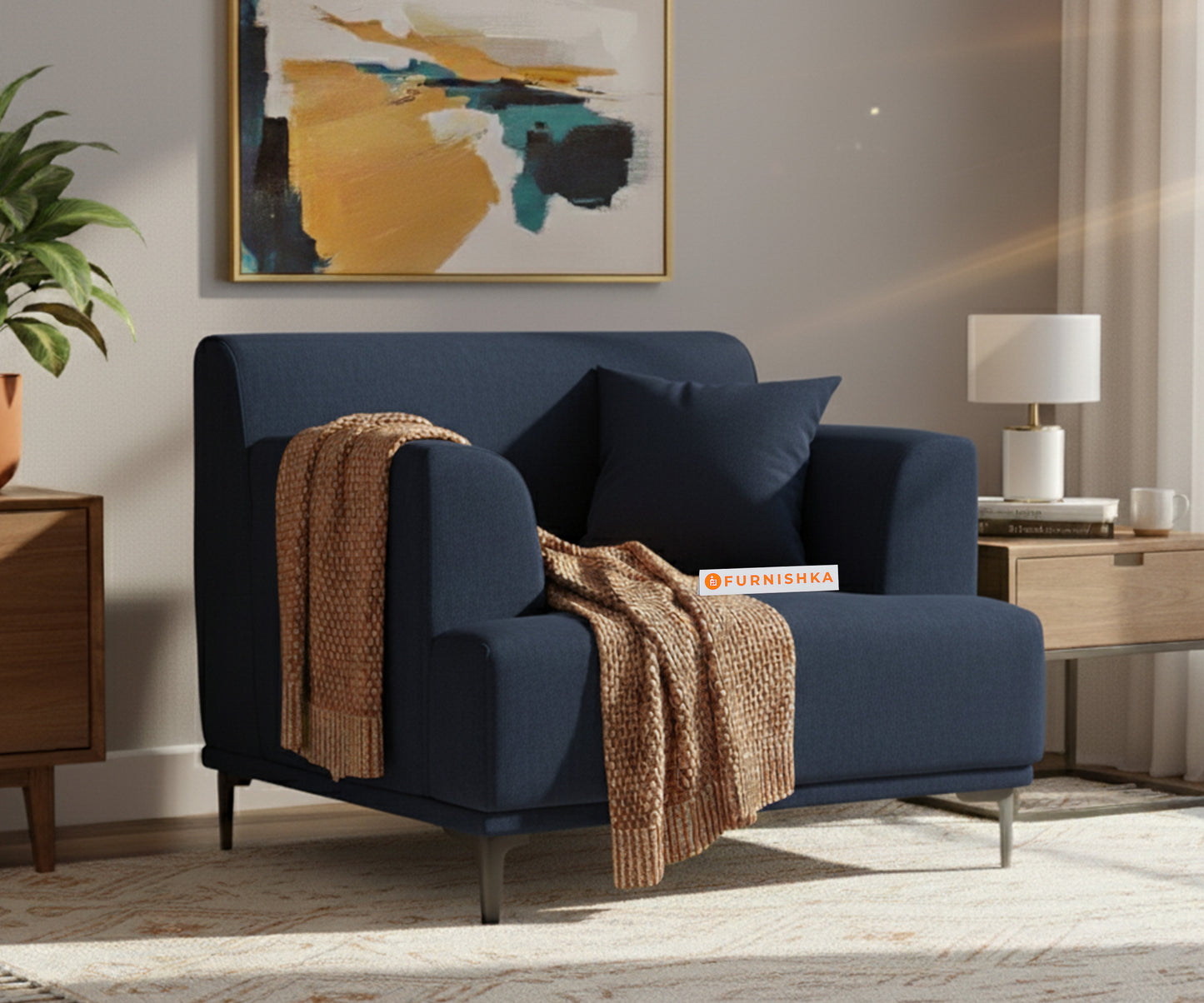 Liam Sofa 1 Seater Persian Blue