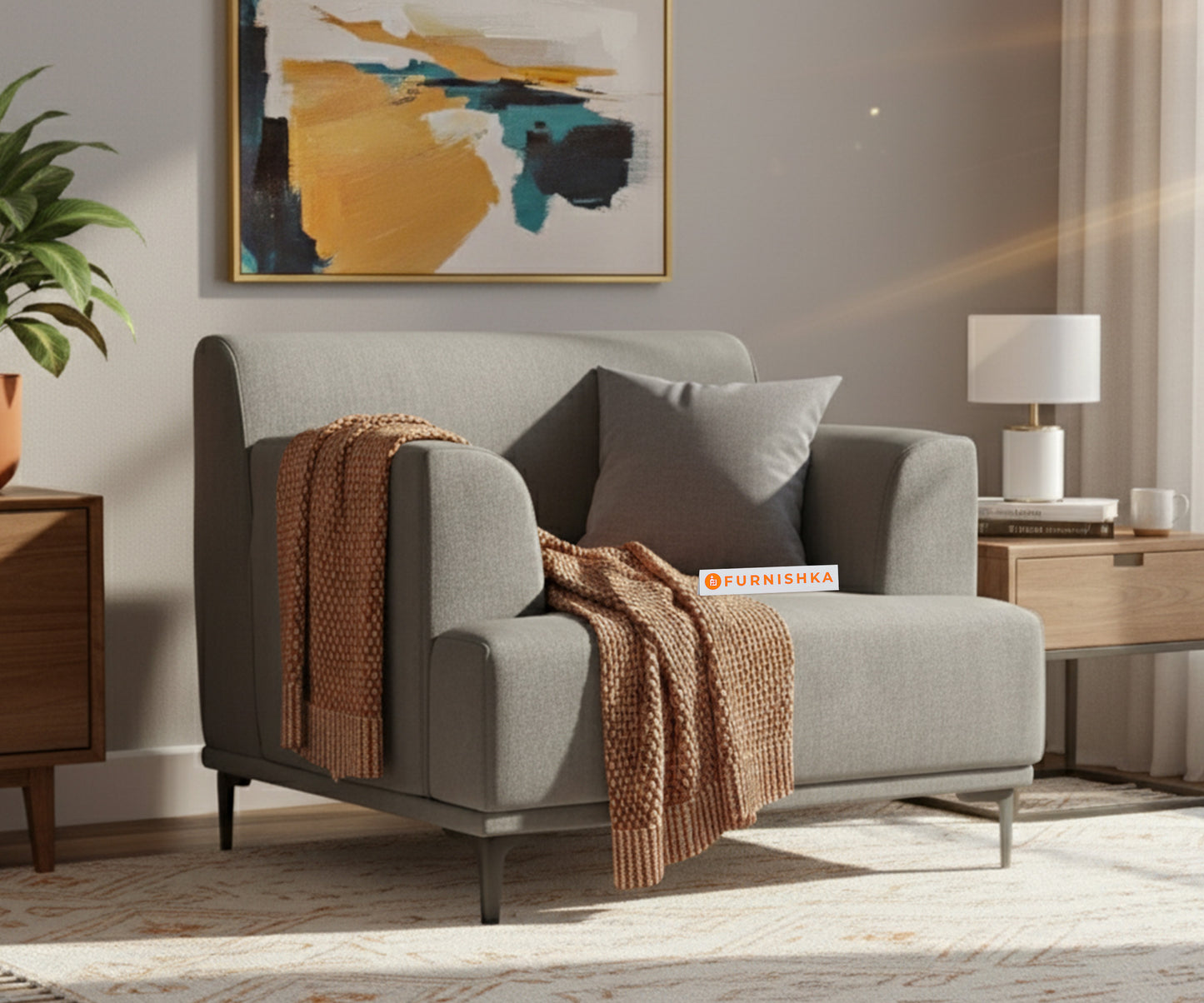 Liam Sofa 1 Seater Space Grey