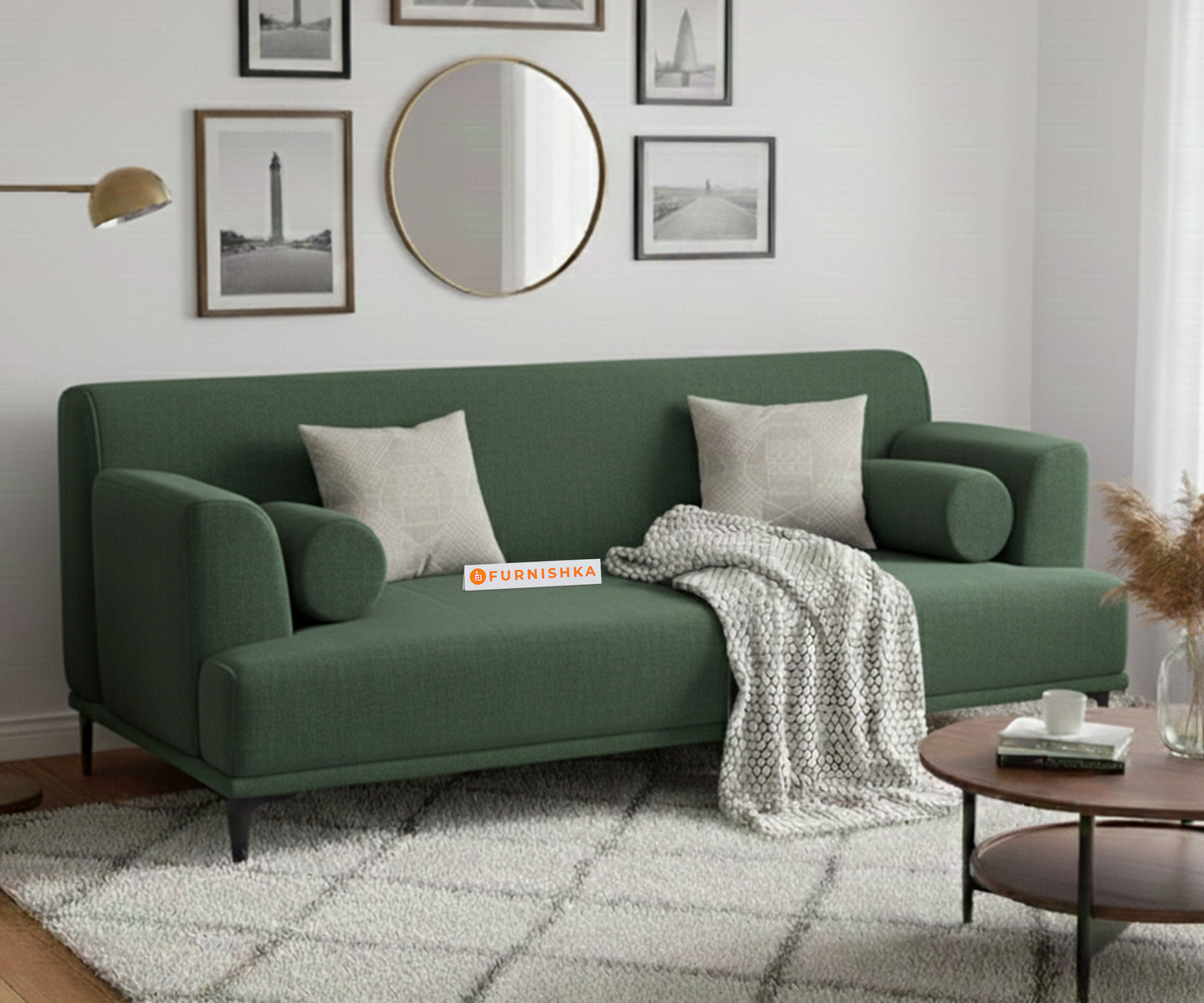 Liam Sofa 3 Seater Pine Green