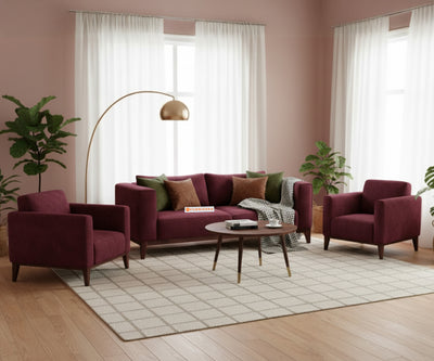 Linda 3+1+1 Seater Sofa Set  Red Wine
