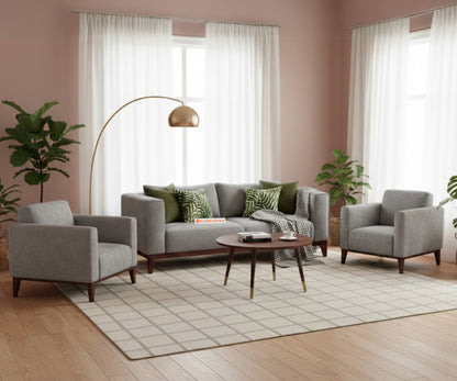 Linda 3+1+1 Seater Sofa Set  Space Grey