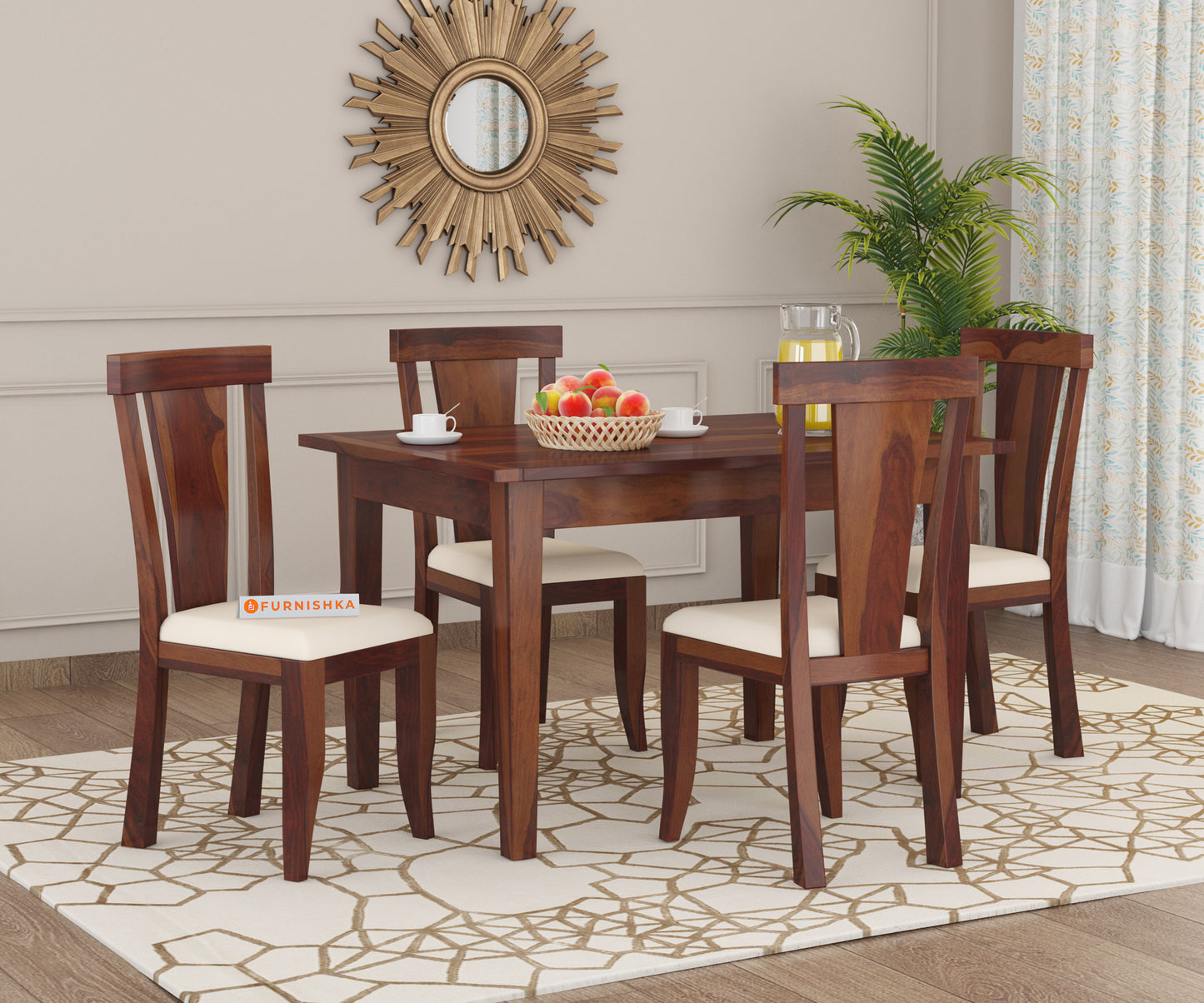 Bethany 4 Seater Dining Set with Cushion Chairs