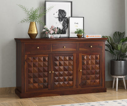 Wizard Sheesham Wood Triple Door Chest of Drawer