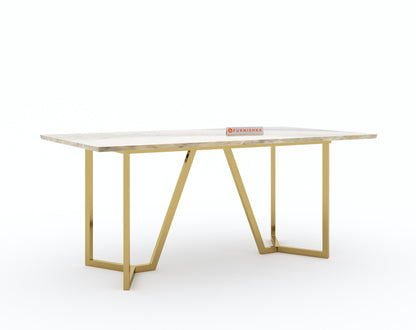 Olzaa Dining Table with Australian Onyx Top - 6 Seater - Furnishka 