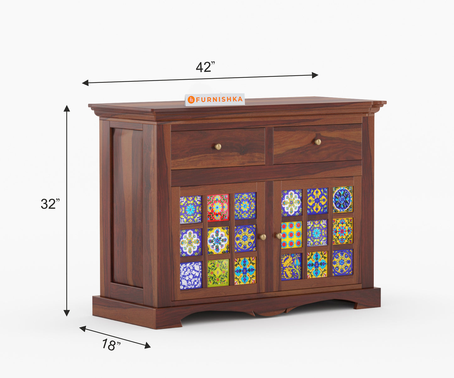 Parnell Sheesham Wood Two Door Chest of Drawer