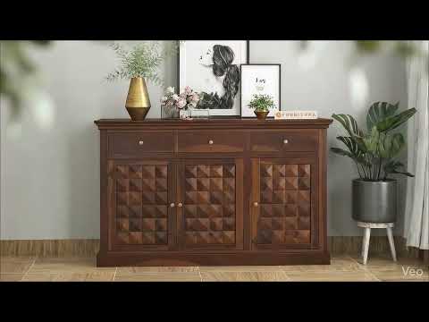 Wizard Sheesham Wood Triple Door Chest of Drawer