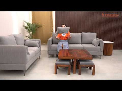 Corbida 3+1+1 Seater Sofa Set  Persian Blue