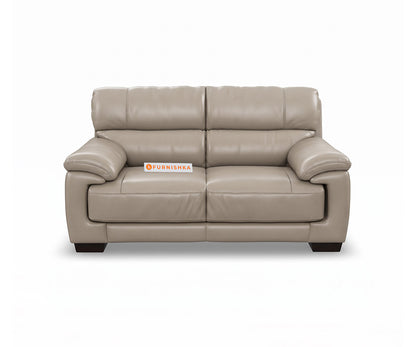 Derby 2 Seater Leather Sofa in Silver