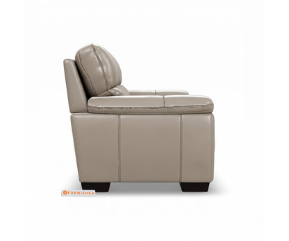 Derby 2 Seater Leather Sofa in Silver