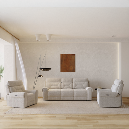 Alpen 3 + 1 + 1 Seater Recliner with Console and Rock - Cream - Furnishka 